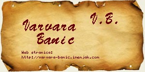 Varvara Banić vizit kartica